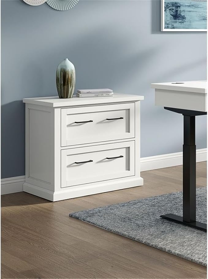 Pemberly Row Set of 3 Fully Assembled Office Desk & Filing Cabinet & Bookcase