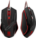 Gaming Mouse RGB, Wired Optical Mouse with 6 Programmable Buttons & 7 Backlit Modes, Wired Mouse for Computer and Laptop, USB Corded Mouse, Right or Left Hand Use - Black