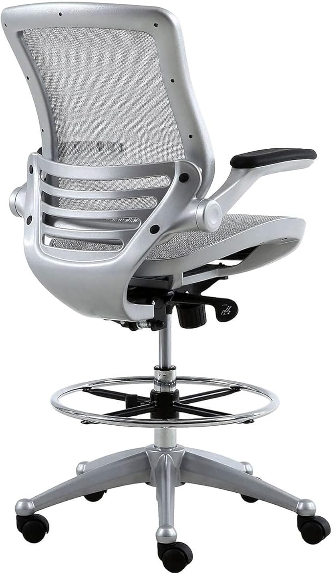 Harwick Evolve All Mesh Heavy Duty Drafting Chair, Gunmetal Finish