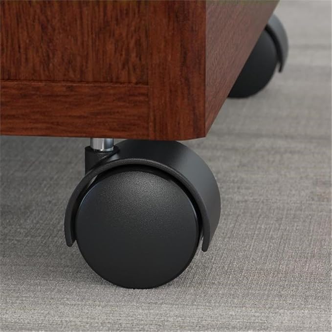 Bush Business Furniture Series C 60W U Shaped Desk with 3 Drawer Mobile File Cabinet in Mahogany