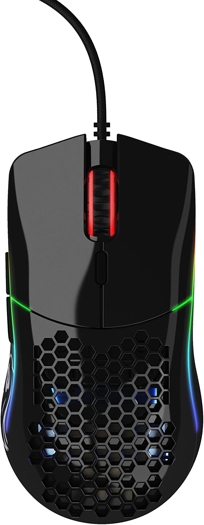 Glorious Gaming - Superlight Wired PC Gaming Mouse with Honeycomb Shell, 6 Programmable Buttons, RGB Lighting & PTFE Skates - Model O, Glossy Black
