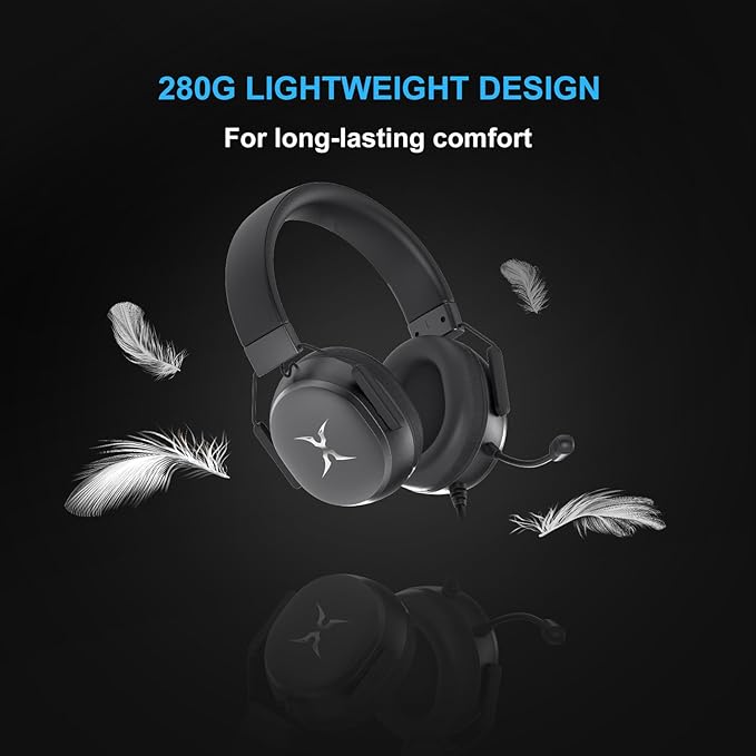 FOXXRAY BA-68 Gaming Headset for PC, PS4, PS5, Xbox, Lightweight Over-Ear Headphone with mic, 50MM Dynamic Drivers, 3.5mm Audio Jack, Soft Memory Foam Cushion, Removable Microphone