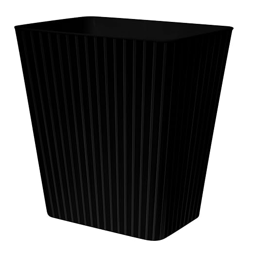 DAJITRE Plastic Small Trash Can, 3.5 Gallon Rectangular Wastebasket for Bathrooms, Laundry Room, Kitchens, Offices, Kids Rooms, Dorms (1, Black)