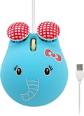 Sokelinn-six Wired Cute Mouse, USB Wired Mause for Kids with Lovely Cartoon Shaped, 1600PDI 3 Buttons Ergonomic Mini Mice for PC Laptop Desktop (Blue Elephant)