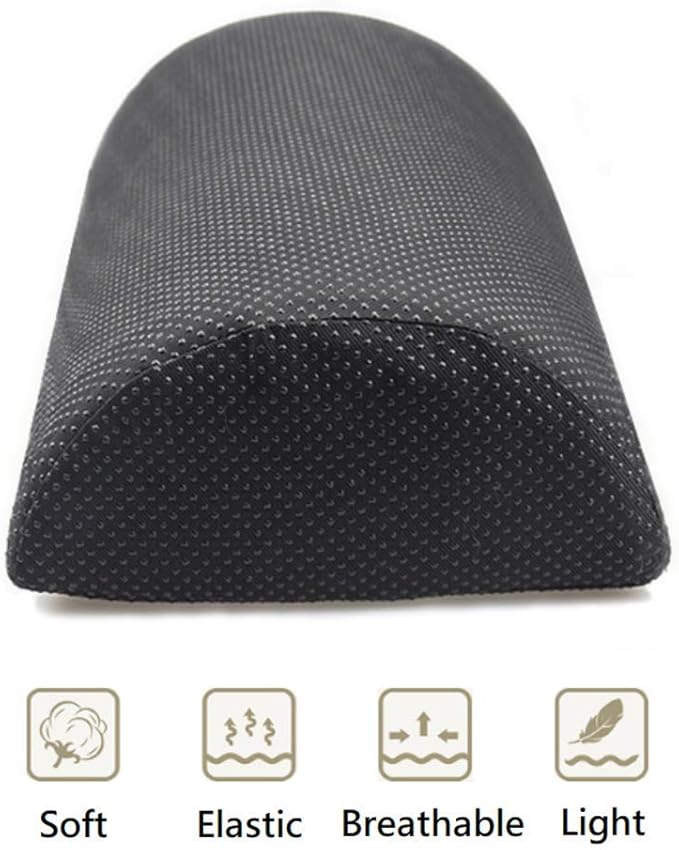 Foot Rest Cushion Under Desk at Office or Home, Ergonomic Memory Foam Footrest for Relieving Foot Sole, Foot Ankle, Shank (Black Non-Slip Cloth)