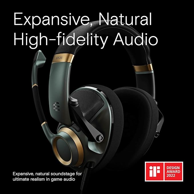 EPOS H6Pro Open Acoustic Gaming with Mic – Immersive Sound, Lightweight Comfort, and Durable Design – Works with Xbox, PS4/PS5 & PC/Windows – Green