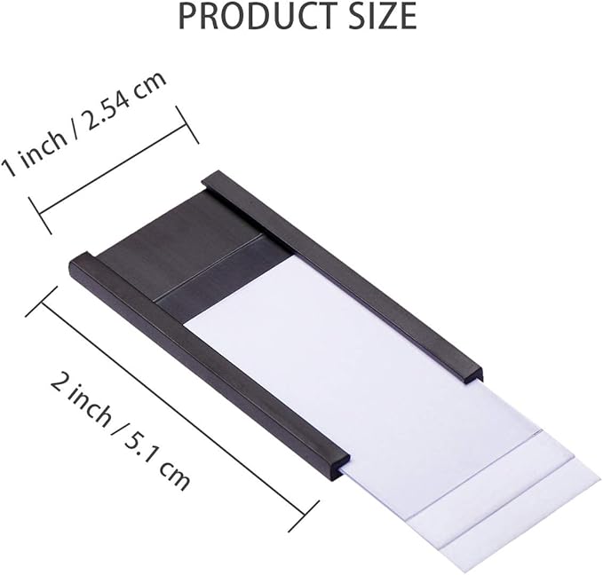 Eeoyu Magnetic Label Holders with Magnets Magnetic Data Card Holders with Clear Plastic Protectors for Metal Shelf, Whiteboard, Set of 50 (1 x 2 Inch)