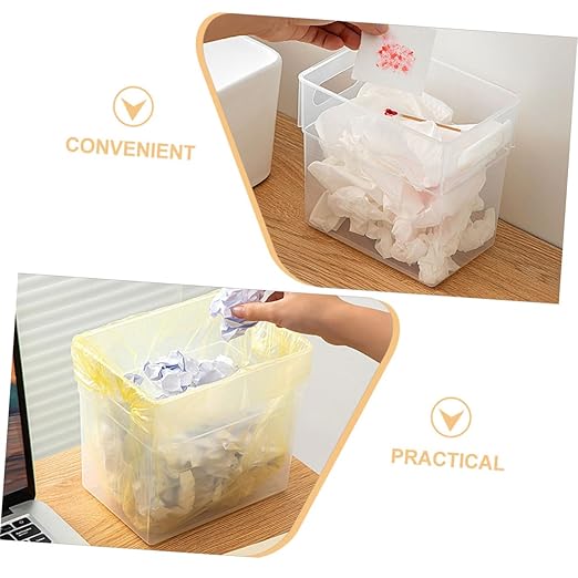 2pcs Desktop Trash Can Storage Basket for Office Bathroom Car Hotel Slim Garbage Container Bin