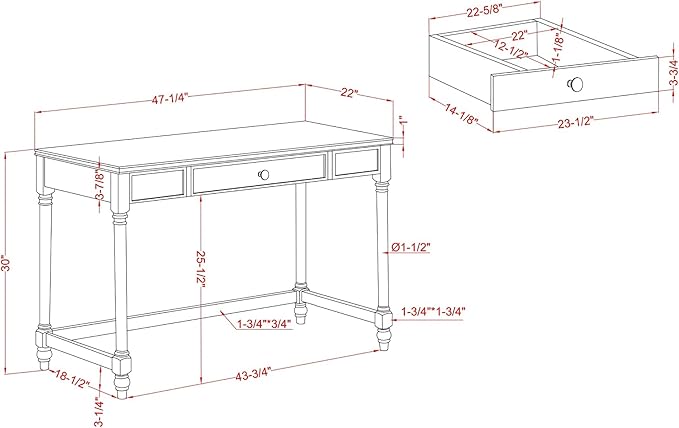 24/7 Shop at Home Eunie Modern 2-Piece Wood Storage Writing Desk with 1 Drawer and Upholstered Chair Set for Workstation, Home Office, Study Room, Silver