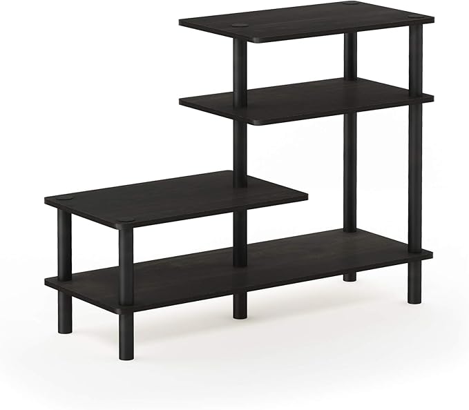 Furinno Ladder Bookcase Display Shelf, 5-Tier, Espresso
