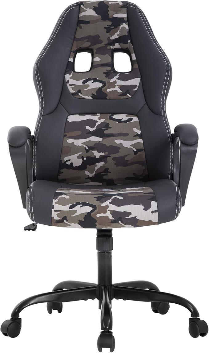 PayLessHere Gaming Chair Ergonomic Office Chair Computer Chair with Lumbar Support Ergonomic Pu Leather Adjustable Height Executive Chair for Women Men and Adults (Classic, Camo)