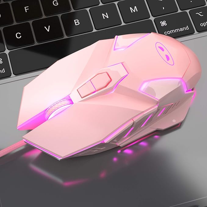 MageGee G10 Gaming Mouse Wired, 7 Colors Breathing LED Backlit Gaming Mouse, 6 Adjustable Speeds, Ergonomic Optical Computer Mouse with 7 Buttons for Windows PC Gamers