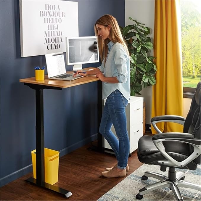 Home Square 2-Piece Set with Adjustable Standing Desk and Executive Office Chair