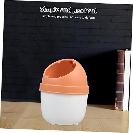 Operitacx Cute Dinosaur Mini Trash Can Lid Slim Desktop Waste Bin for Bedroom Office and Kitchen Compact Waste Basket for Efficient and Versatile Use