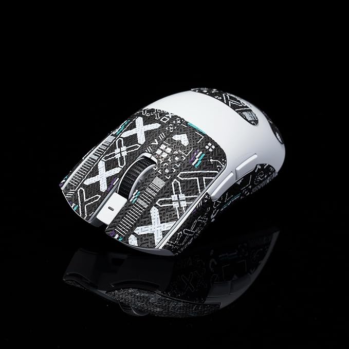 Grip Tape for Razer Viper V3 Pro & V4 Pro - Anti-Slip,Enhanced Control, Sweat Resistance,Improves FPS Gaming Grip & Mouse Protection [Pre-Cut] Black White