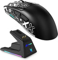 X1 Superlight Wireless Gaming Mouse with RGB Magnetic Charging Dock, BT/2.4G Wireless/Wired Gaming Mouse, PAW3395PRO Gaming Sensor, 40000DPI, Tape, 53g Office Mice for PC/Mac/Win/Xbox (Black)