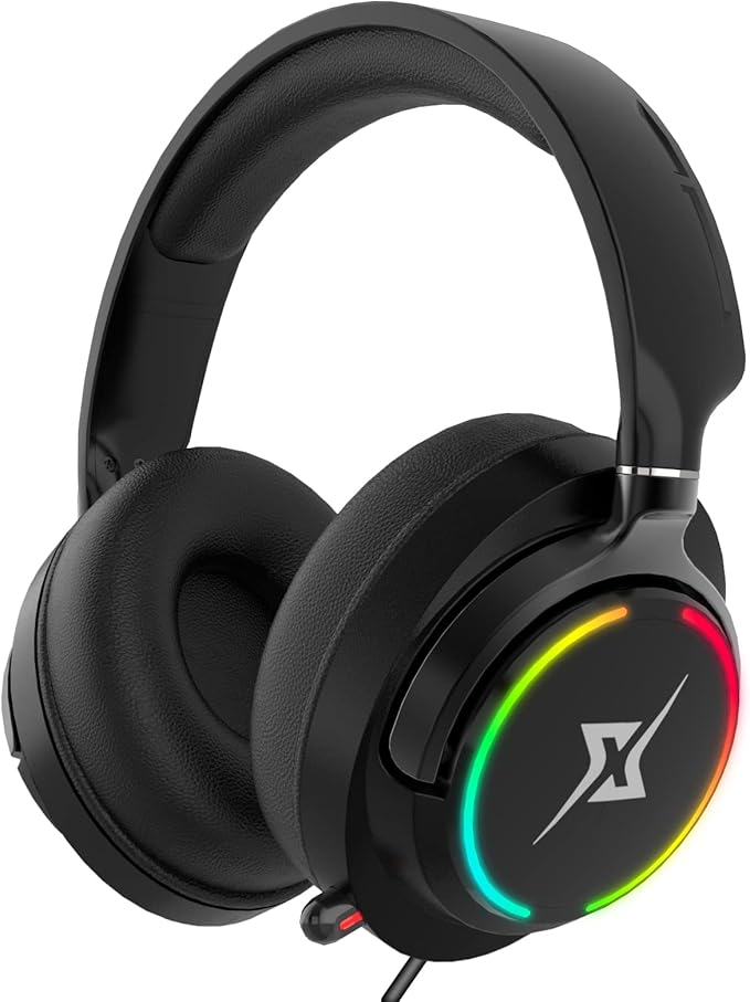 Gaming Headset with Microphone for PC, PS4, PS5, Xbox One, Xbox Series X|S - 3.5mm Jack Gamer Headphone with Noise Canceling Mic-907 Black