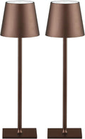 CHLORANTHUS 2 Pack Cordless Table Lamps, 3 Colors Stepless Dimming, 5000mAh Rechargeable Battery LED Desk Lamp for Bedroom/Couple Dinner/Desk/Cafe/Dining Room/Terrace