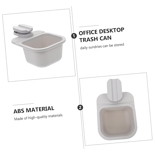 VANZACK Rotating Storage Box Slim Trash Bin Mini Desktop Trash Can Cubbies Storage Clipping Garbage Can Abs Material Safe Tasteless