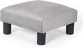 Ottoman Footrest Stool Velvet Modern Small Square Seat Chair Footstool (Gray)
