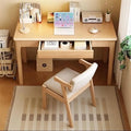 Modern Computer Desk and Chair Set, Wooden Writing Desk, Executive Desk, Study Table (Natural, 60CM-23.6IN)