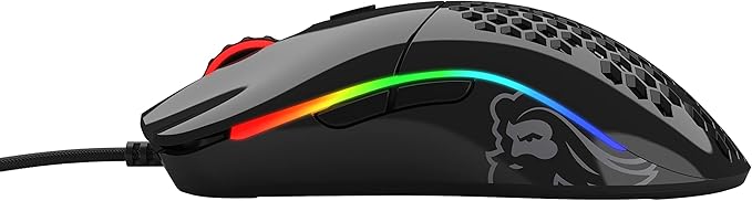 Glorious Gaming - Superlight Wired PC Gaming Mouse with Honeycomb Shell, 6 Programmable Buttons, RGB Lighting & PTFE Skates - Model O, Glossy Black