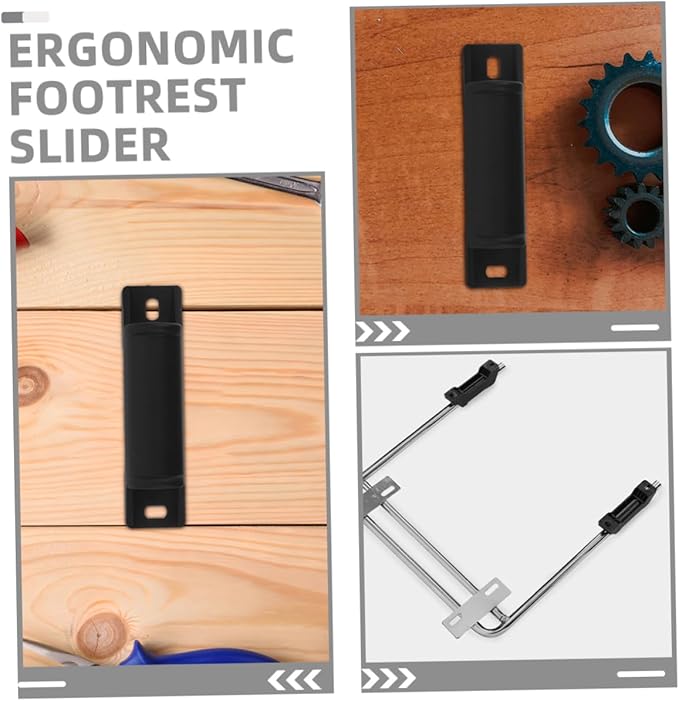 4pcs Black Plastic Chair Footrest Sliders for Reclining Office, Smooth Edge Replacement Pads for Office and Gaming Chairs