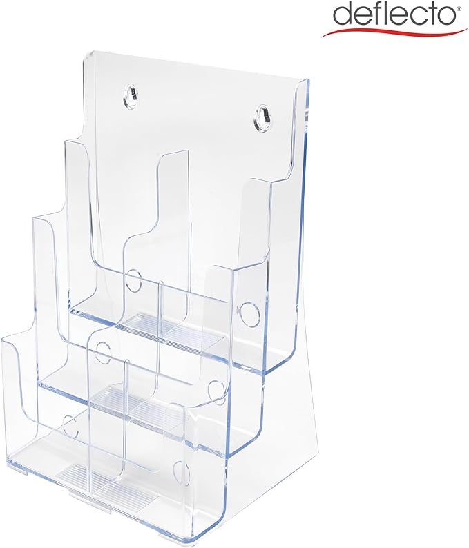 Staples Tiered Document Holder, Clear Plastic – Multi‑Level Desktop Organizer for Files, Mail & Literature