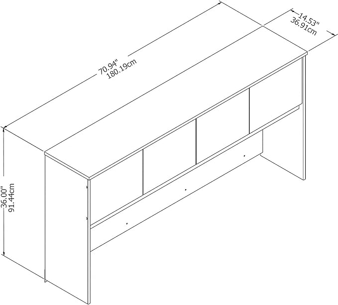 Bush Business Furniture Studio C 72W Desk Hutch, Storm Gray