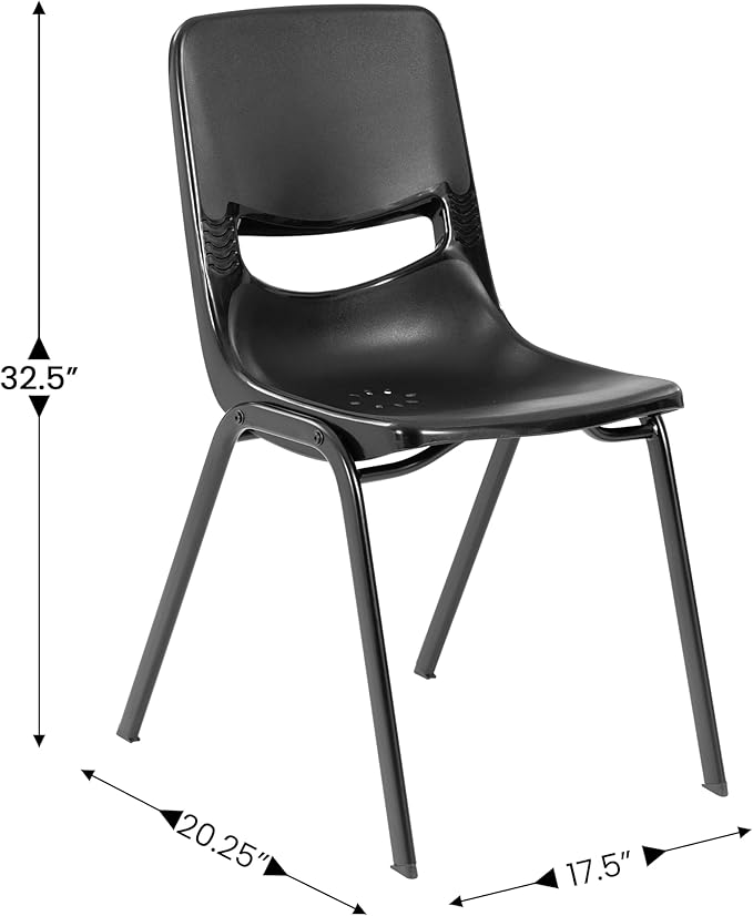 EMMA + OLIVER Jacobs Desk/Stackable Ergonomic Chair Set, Flex Comfort Seat Back, Adjusting Desk Legs, Metal Open Front Storage Box, Maple Desktop/Black Chair
