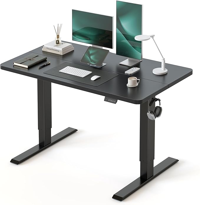 CubiCubi Electric Standing Desk Height Adjustable, 39.4 x 23.6 Inches Home Office Computer Desk, Sit to Stand Up with Memory Presets, Black
