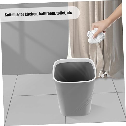 HOMSFOU Slim Garbage Bin Wastebasket Trash Can for Bathroom Kitchen Desktop Plastic Waste Container