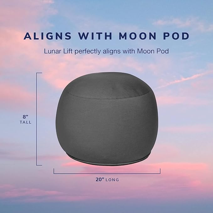 Moon Pod Lunar Lift Footrest for Bean Bag Chair - 20" x 8" Zero-Gravity Micro-Bead Stuffed for Stress, Relaxation & Comfort for Circulation (Charcoal)