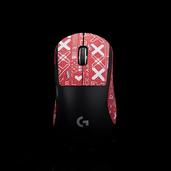 Grip Tape for logitech G Pro X Superlight 2 DEX (GPW4) - Anti-Slip,Enhanced Control, Sweat Resistance,Improves FPS Gaming Grip & Mouse Protection [Pre-Cut] Printsteam Red 0.5mm