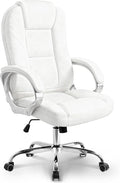 NEO Chair Office Desk Ergonomic Gaming Computer Chair High Back Adjustable PU Leather with Lumbar Support, Swivel Rolling Wheels, Executive Managerial Task Chair (White)