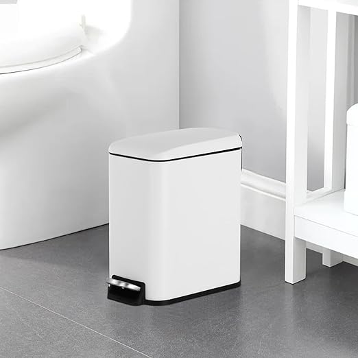Bigacc 1.3 Gallon Kitchen Trash Can, Stainless Steel Small Trash Can & Mini Garbage Can with Removable Plastic Inner Bucket Lid, Foot Pedal, Waste Bin for Bathroom,(2 Set)