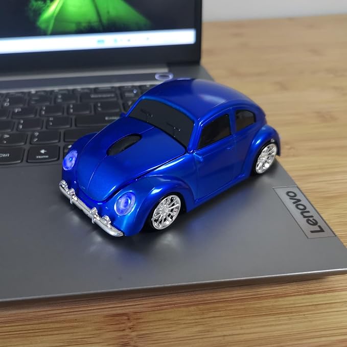 Car Mouse for Computer, Cool and Cute Car-Shaped Mouse, Wireless 2.4Ghz Optical Mice for Laptop PC Mac (Blue)