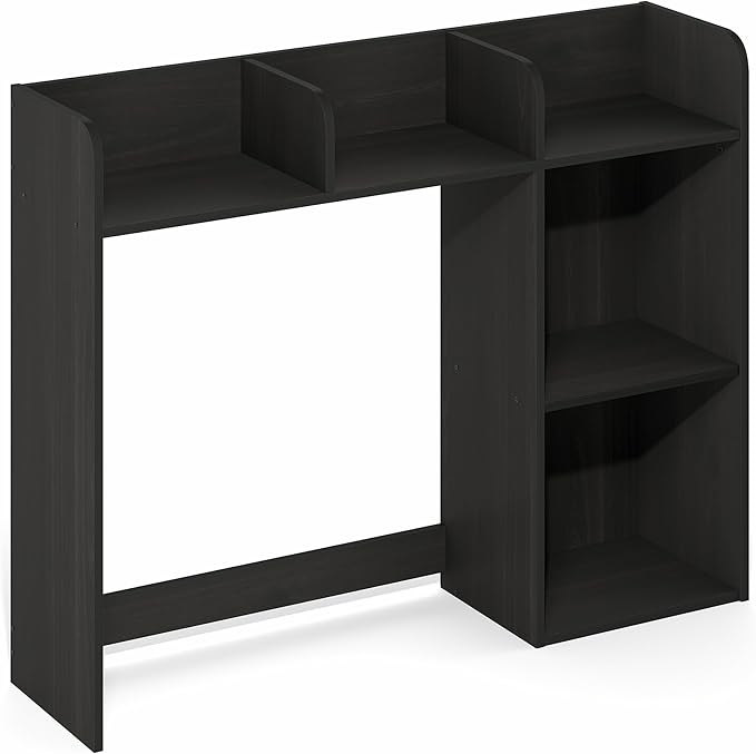 Furinno Classic Desk Shelf, 5-Shelf Desktop Hutch, Book Shelf, 3-Tier Desk Organzier, for Office Supplies, Office Desk Accessories, for Home Office, College, Dorm, Espresso