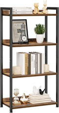 NUMENN Bookshelf, 4 Tier Bookshelves, Home Office Bookcase Shelf Storage Organizer, Free Standing Storage Shelving Unit for Bedroom, Living Room and Home Office, Vintage