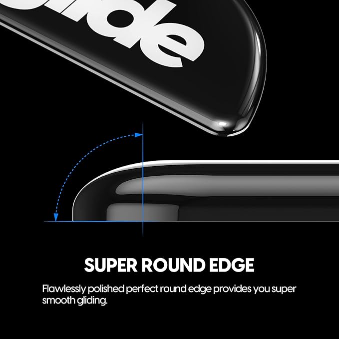 Superglide - Fastest and Smoothest Mouse Feet/Skates Made with Ultra Strong Flawless Glass Super Fast Smooth and Durable Sole for Pulsar Xlite Wireless / v2 & v2 Mini Wireless Gaming Mouse (Black)