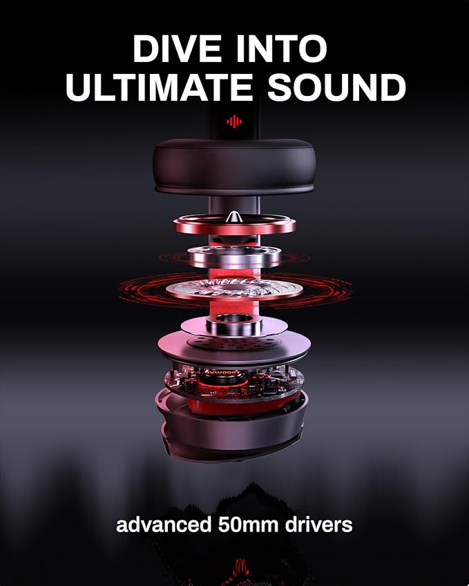 acer 2.4GHz Flex Wireless Gaming Headset |Red+Pink| Non-Stop 100H Battery | Dynamic 50mm Drivers | Clear Voice Mic | Bluetooth5.3, 3.5mm | Gaming Headphones for PC, Meeting, Music, PS4 Headset