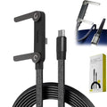 240W Super Fast Charging, Invisible Holder Charger Cable with Stand, Built-in Phone Support Fast Charging Cord, Type C Braided Design for Gaming Office Travel (C to C)