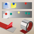 Soengsau 118" x 4.72" Flexible Self Adhesive Metal Strip for Magnets, Peel and Stick Ferrous Memo Tape for Bulletin Boards, Workshop, Office and School Use