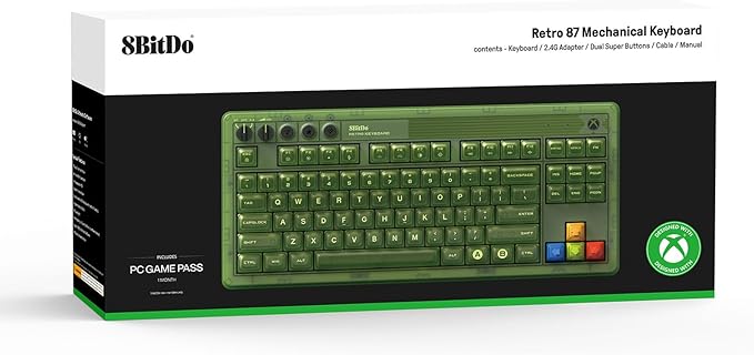 8BITDO Retro 87-Key Wireless RGB Mechanical Gaming Keyboard - Xbox Edition