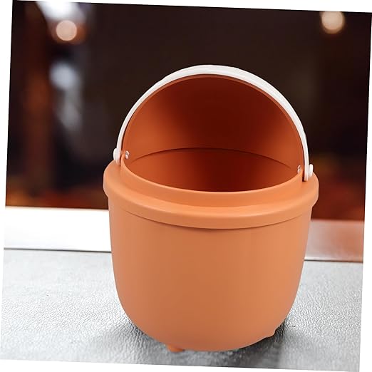 SHOWERORO Cute Mini Trash Can with Lid Small Desktop Waste Bin for Bedroom and Bathroom Slim Garbage Can for Office Flip Lid Design for Boys and Girls and Home Use