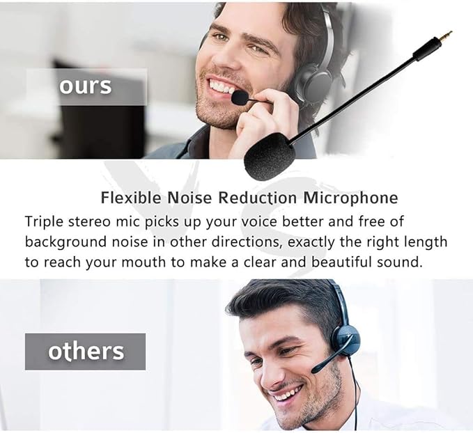 AKKE Mic Replacement 3.5mm Detachable Game Microphone Boom Compatible with PDP Afterglow AG6 Ear Force Xbox One Stealth 400 420x 450 500p 520 Recon 50x 50p 50 60p 150 Gaming Headset (2 PCS)