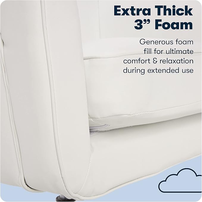 Serta Ashland Home Office Desk Chair with Button Tufted Mid-Back, Memory Foam Cushion, Modern Vanity Armchair