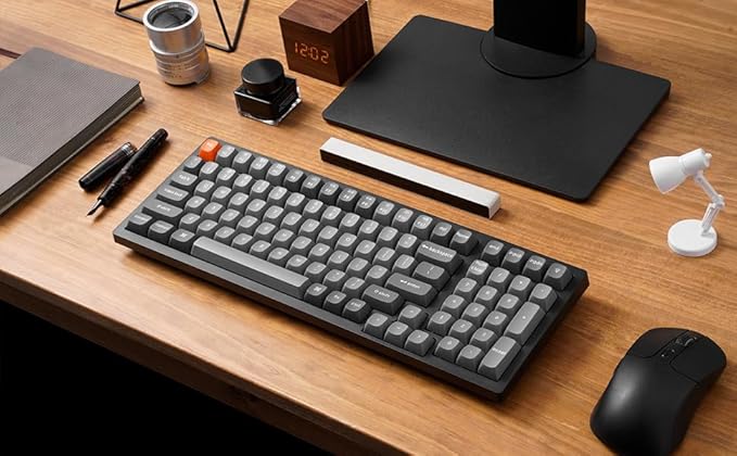 Keychron K4 Max QMK Wireless Custom Mechanical Keyboard, 96% Layout Tri-Mode Bluetooth 5.1/2.4G/USB-C Programmable White Backlight, Super Brown Switch NKRO Gaming Keyboard for Mac/Windows/Gamers