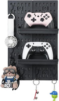 Pegboard Wall Organizer - Modular System for Gaming Setup, Office & Kitchen Storage Solutions Create A Perfectly Structured Space(Black,16″×12″)