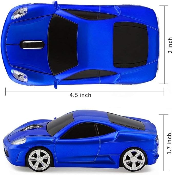 Jinfili 2.4Ghz Wireless Car Shape Mouse 3D Optical Gaming Mice USB Mini Receiver for PC Laptop Computer